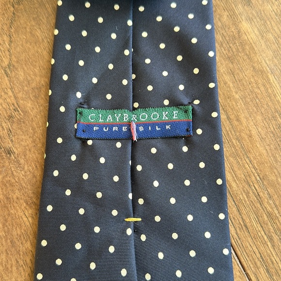 Classic Navy and White Polka Dot Tie - Picture 3 of 3
